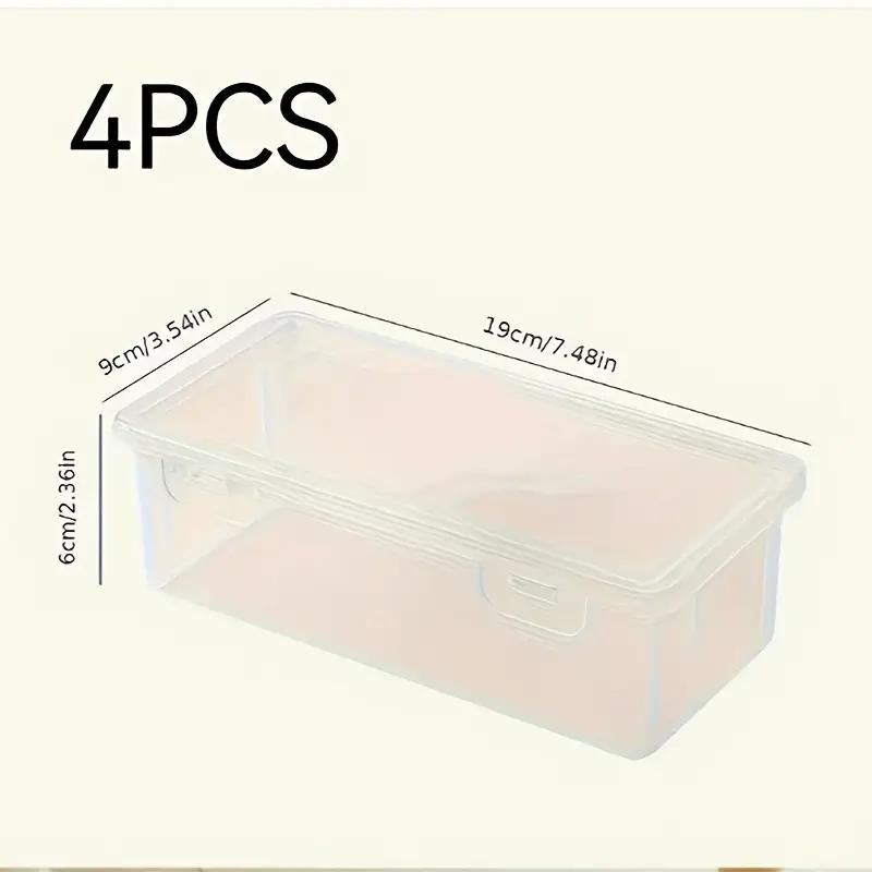 Transparent PP Storage Boxes with Lids,4 Pack Large Clear Plastic Organizer Bins for Office Supplies Pencils Crafts Desk Storage