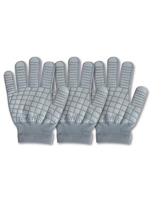Fukutoku Sangyo CuCuRa Work 3 Made In Fits Hands Stretchy for Easy Non-Slip Gloves, Gray, Slender, Pairs, Japan, Women's Perfectly, Movement,