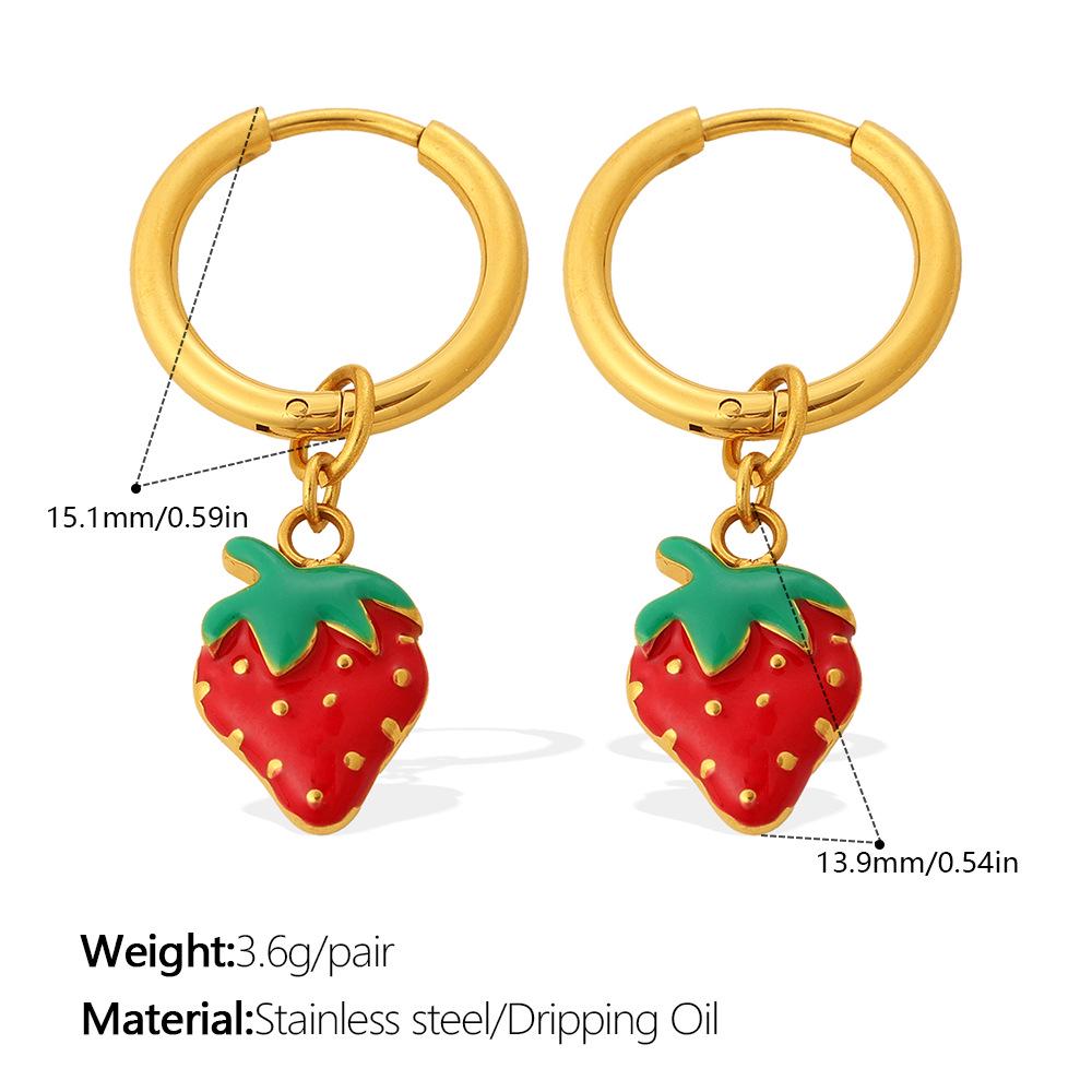 European & American Summer Fresh Fruit Stud Earrings: Strawberry & Pineapple Design for Women