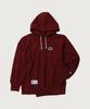 X Undercover Reverse Weave Structured Hoodie Wine