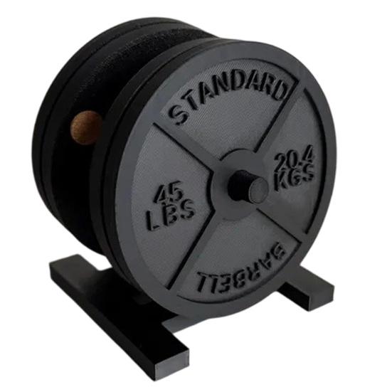 

Weight Plate Coaster Set with Rack, Creative Barbell Plate Design Coasters, 45LBS Logo Drink Coasters, Personalized Gift for Gym Lovers Fitness Fans