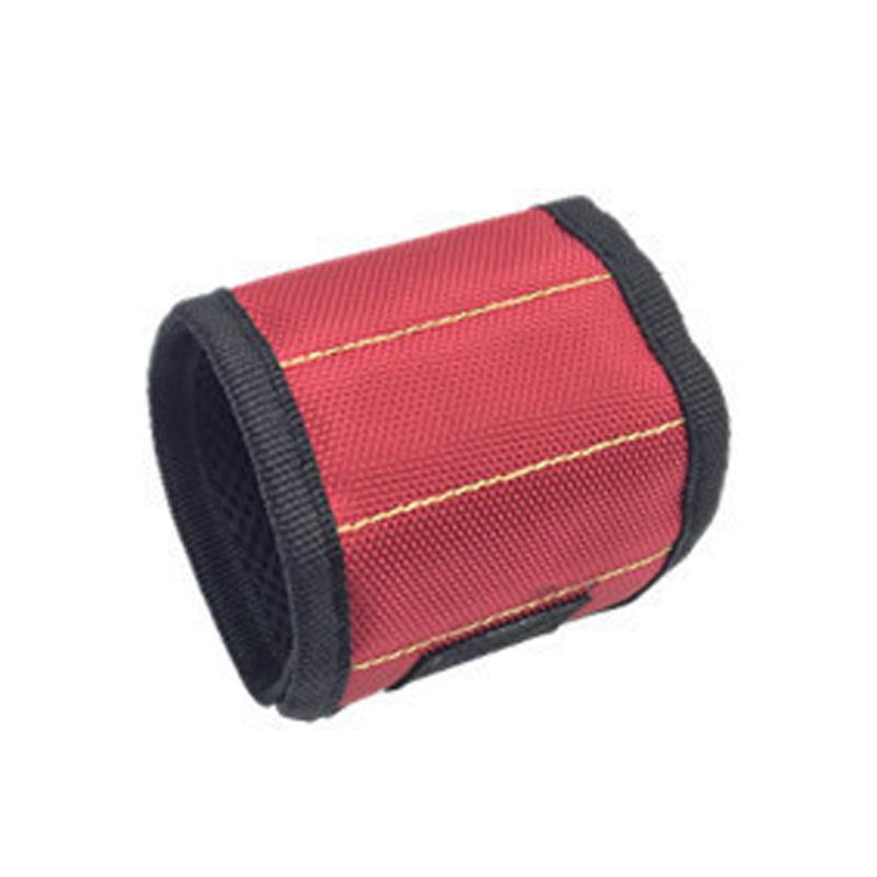 

3 Rows Polyester Magnetic Wristband Portable Tool Bag Electrician Wrist Tool Belt Screws Nails Drill Bits Holder Repair Tools красный
