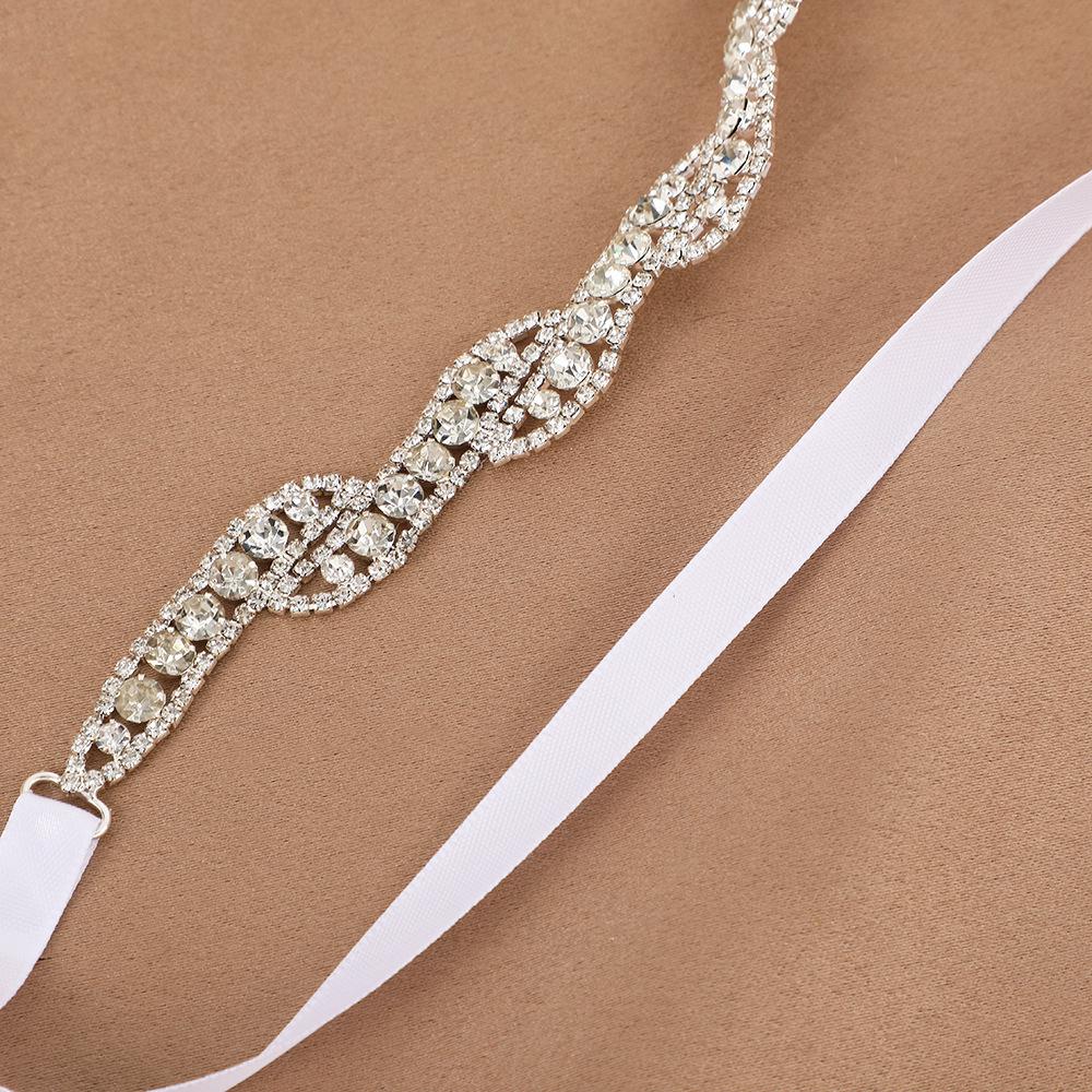 Ceinture strassée argentée pour robe de mariage ou de soirée pour femme - Élégant accessoire de taille