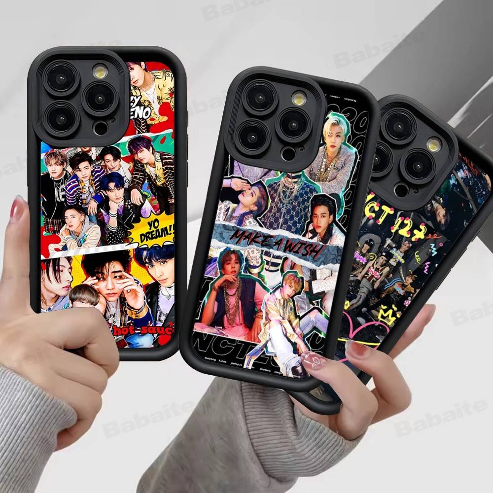 Band N-NCT MUSIC Für IPhone 17 Pro Max 16 15 14 13 12 11 Plus Schwarze Weiche Handyhülle