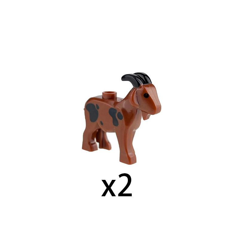 MOC Stadt Mini Süßes Tier Bär Schaf Ziege Huhn Hund Schwein Familie Bauernhof Bausteine Zubehör Kinderspielzeug Weihnachtsgeschenk