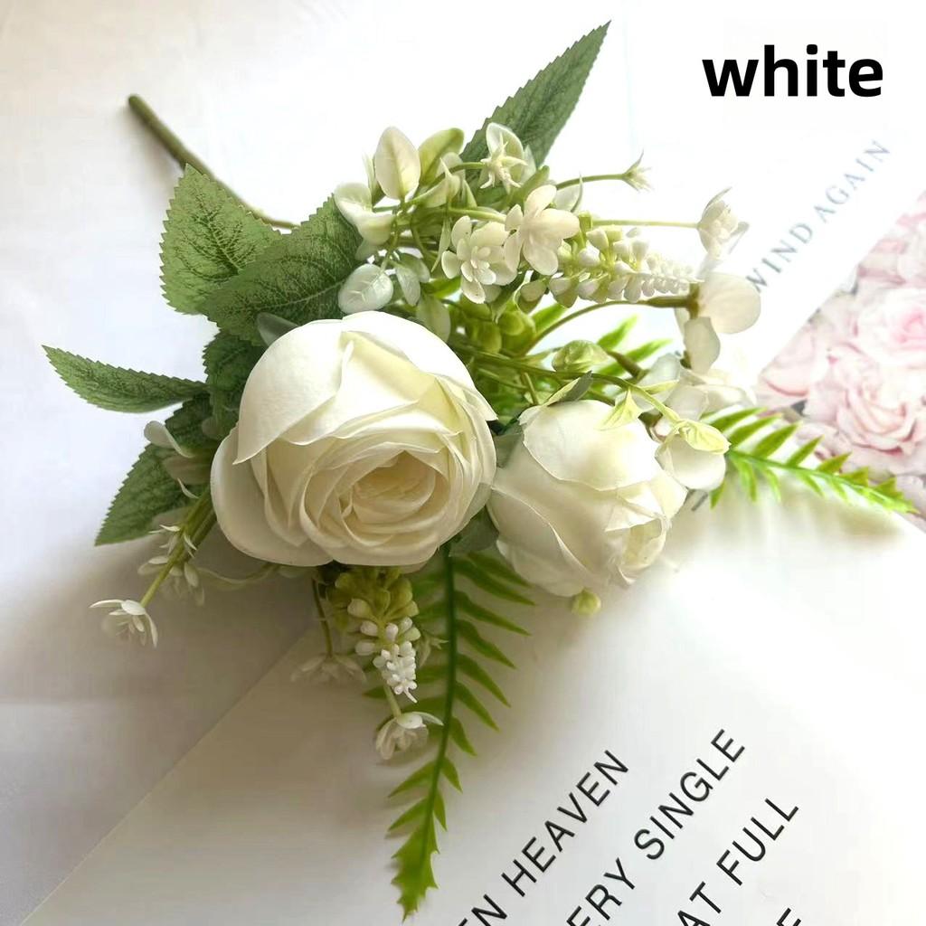 Nordic Simulation Flower 5-Forked Persian Grass Rose Fake Flower Decorate Wedding Venue with Floral Bouquets  Decorations Shooting Props