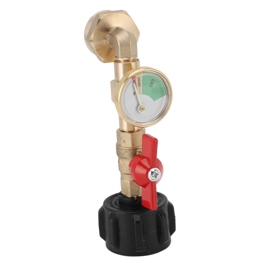 Adaptér pro plnění plynu s ventilem a manometrem Mosazný konektor pro plynovou láhev Plnění 1librových lahví z 20librových