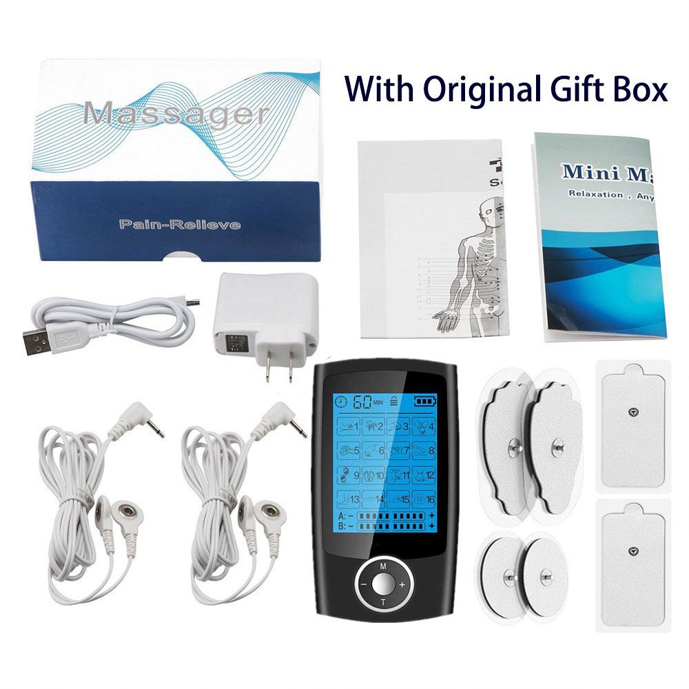 TENS Gerät 16 Modi Elektrische EMS Muskelstimulation Entspannung Körpermassagegerät Elektronische Puls Meridiane Physiotherapie Schlankheitsmaschine