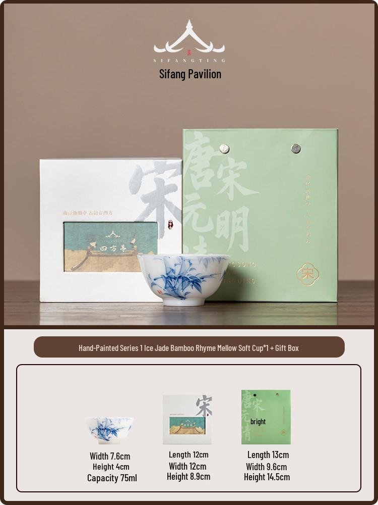 Ice-Glazed 2026 Hand-Painted White Porcelain Tea Cup - High-End Gongfu Master Cup for Tea Tasting and Brewing Below 100ml