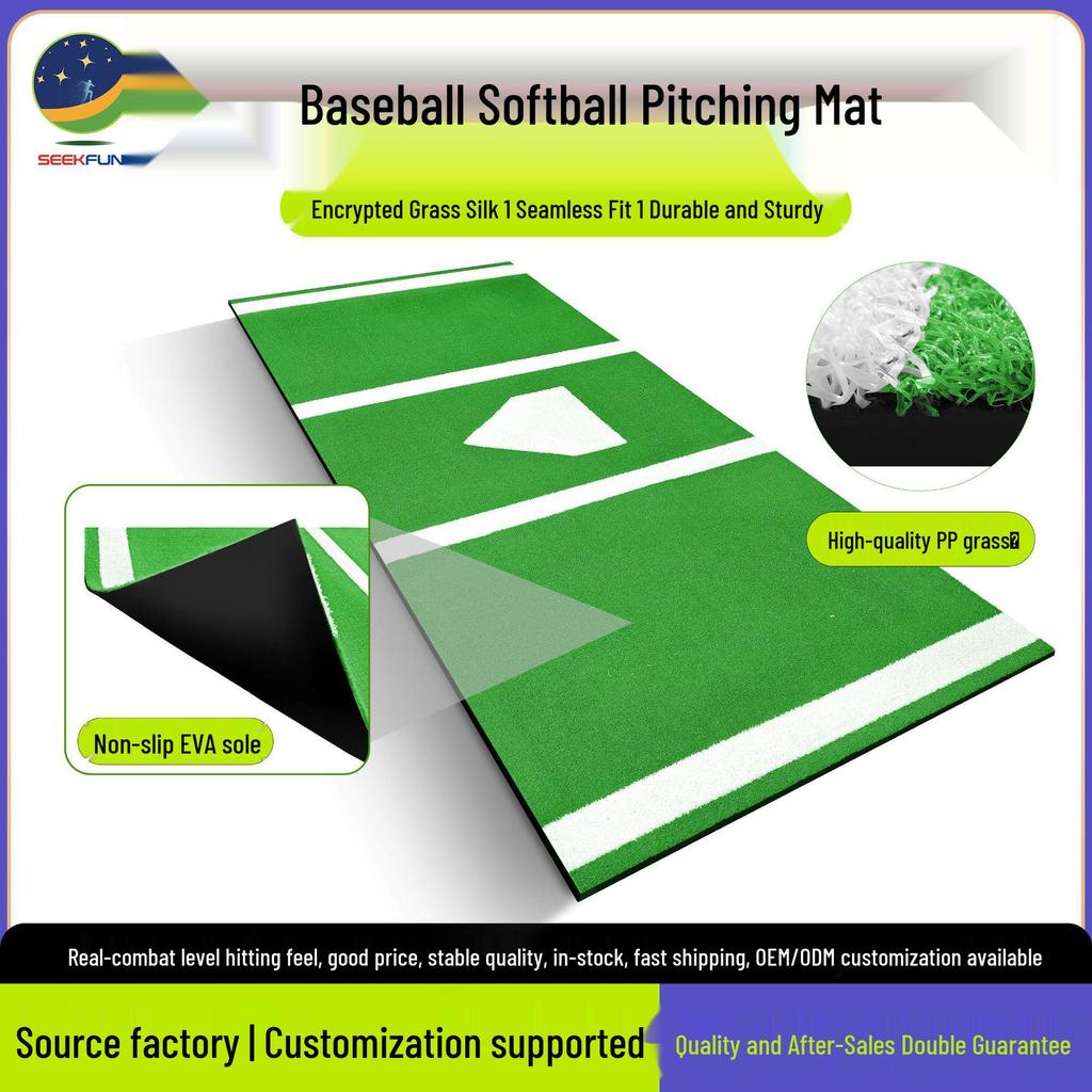 SEEKFUNS Portable Baseball & Softball Pitching/Batting Practice Mat for Outdoor Sports
