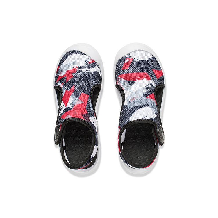 Li Ning Youth Skuai 2.0 Sports Trend Non-Slip Shock Absorbing Lightweight Childrens Sandals Kids Sandals Black Flame-Red Standard-White YKUT022-5