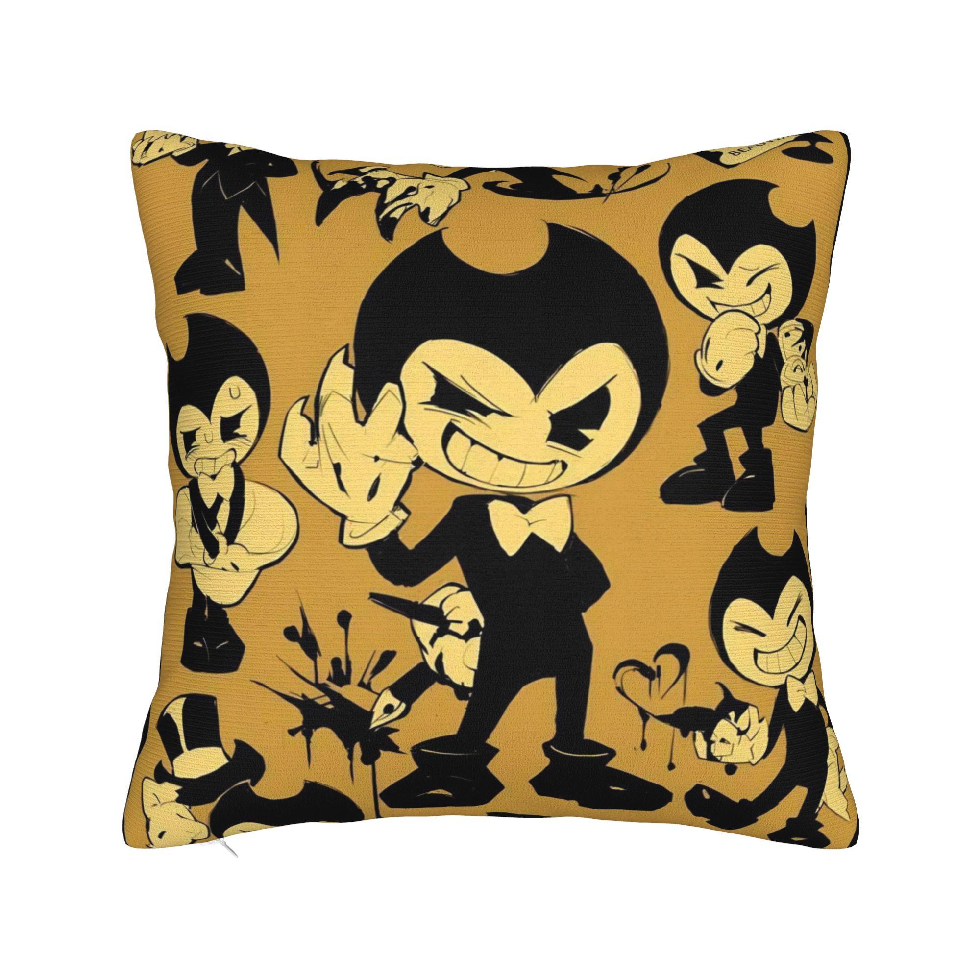 Bendy and the Dark Revival Квадратная Наволочка Мультяшная Аниме Чехол для Подушки На заказ Полиэстер Декор Наволочка для Дома 40*40см 12x12Inch