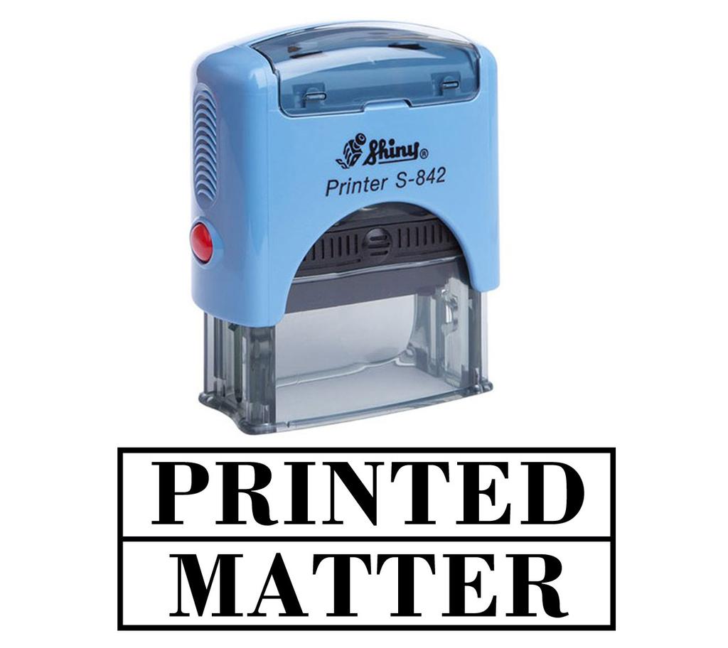 PRINTED MATTER Self Inking Rubber Stamp Office Stationary Custom Shiny Stamp