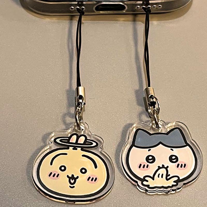 Anime Figure Keychain Mobile Phone Pendant Couple Lanyard Pendant Keychains Cell Accessories Bag Pendant Gifts