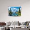 2D Party Backdrop Nature Landscape Tapestry, Serene Mountain Lake and Forest Scene