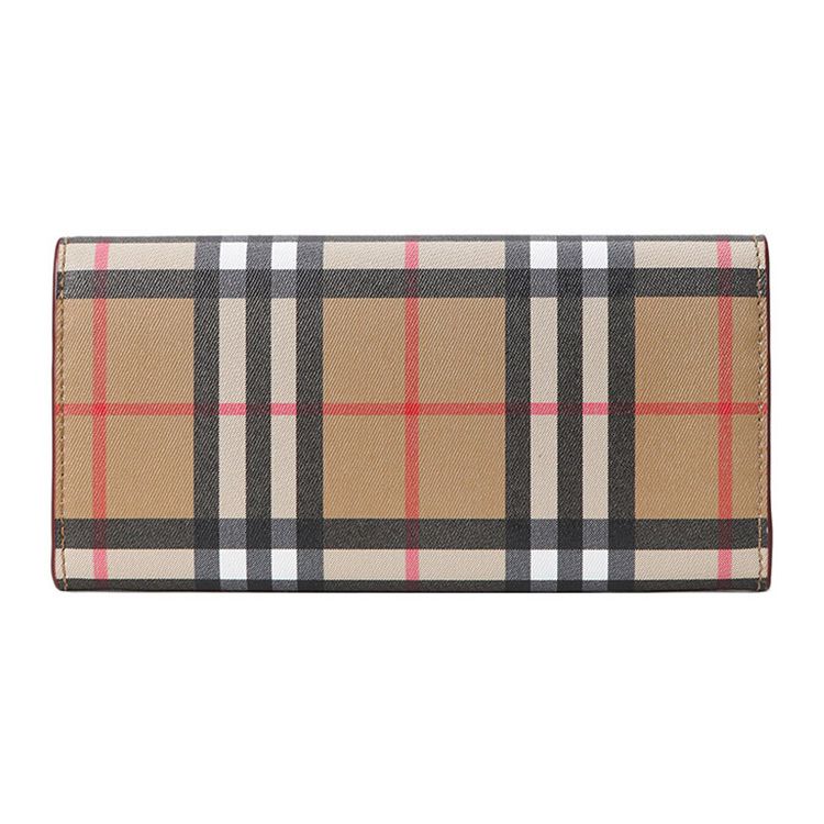 Burberry Classic Check Long Wallet Card Holder Women Wallets Yellow Brown 80053841
