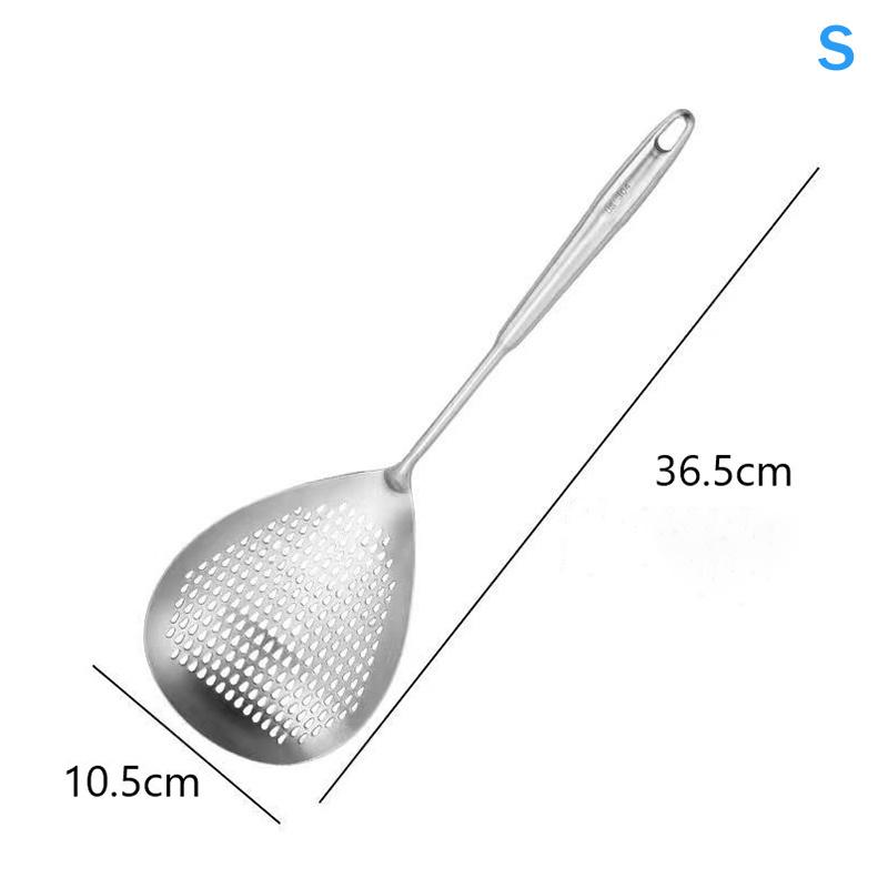 1Pcs Large Durable Stainless Steel Colander Skimmer Spoon Heavy Duty Food Strainer Spoon For Frying & Cooking Kitchen Utensils