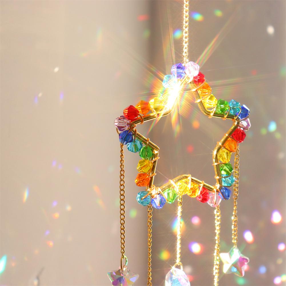 Colorful Beads Crystal Light Collection Pendant Window Accessories Crystal Pendant Crystal Wind Chimes Outdoor Garden Decoration