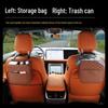 Suede Car Seat Back Organizer with Cup Holder & Multi-Grid Storage