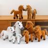 Long Mane Standing Foal Plush Doll Saddle Cartoon Horse Stuffed Toy Pony Plush Toys  Kids Gift