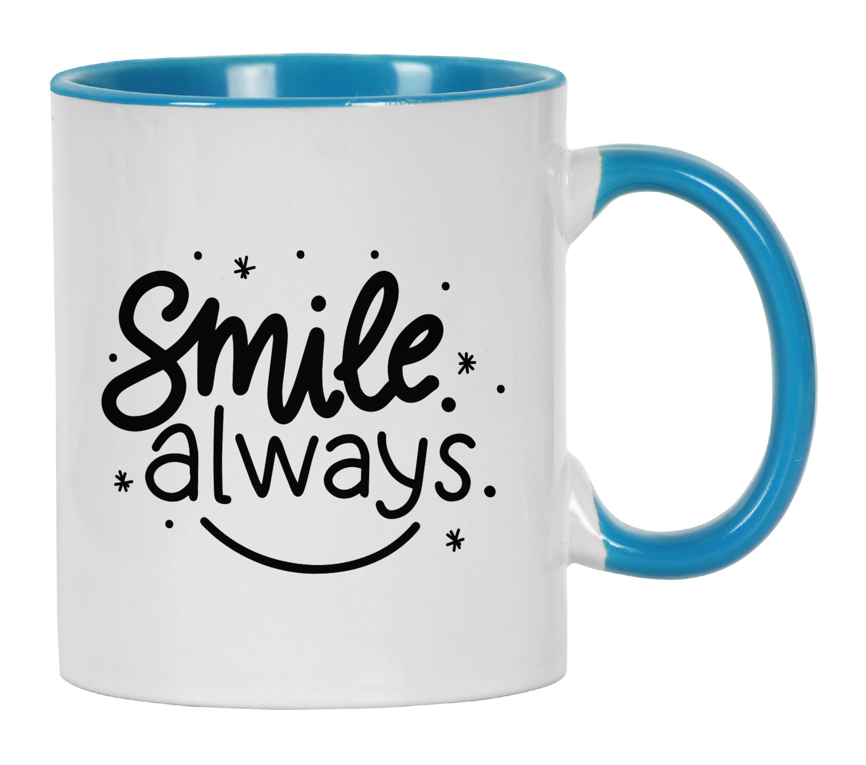 

Inkdotpot Керамічна чашка для кави Smile Always, 11 унцій, позитивні надихаючі цитати, подарунок для співробітників, керівників, колег 11oz небо синє кольору
