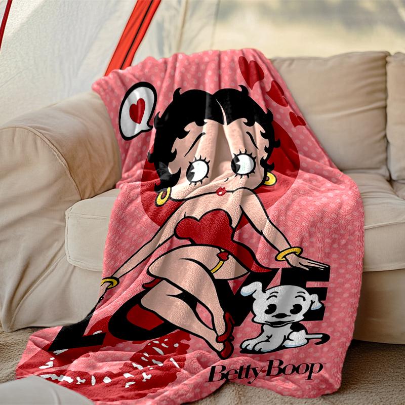 Betty Boop Blanket Lightweight Print Throw Blanket For Couch, Bed, Car, A Heartfelt Gift for Your Family and Friends