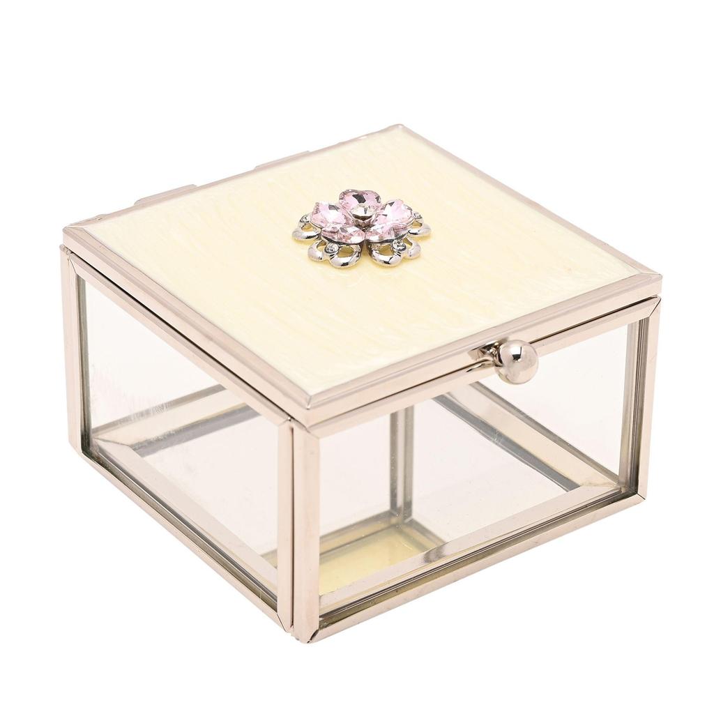 Sophia Embellished Flower Trinket Box with Enamel Lid