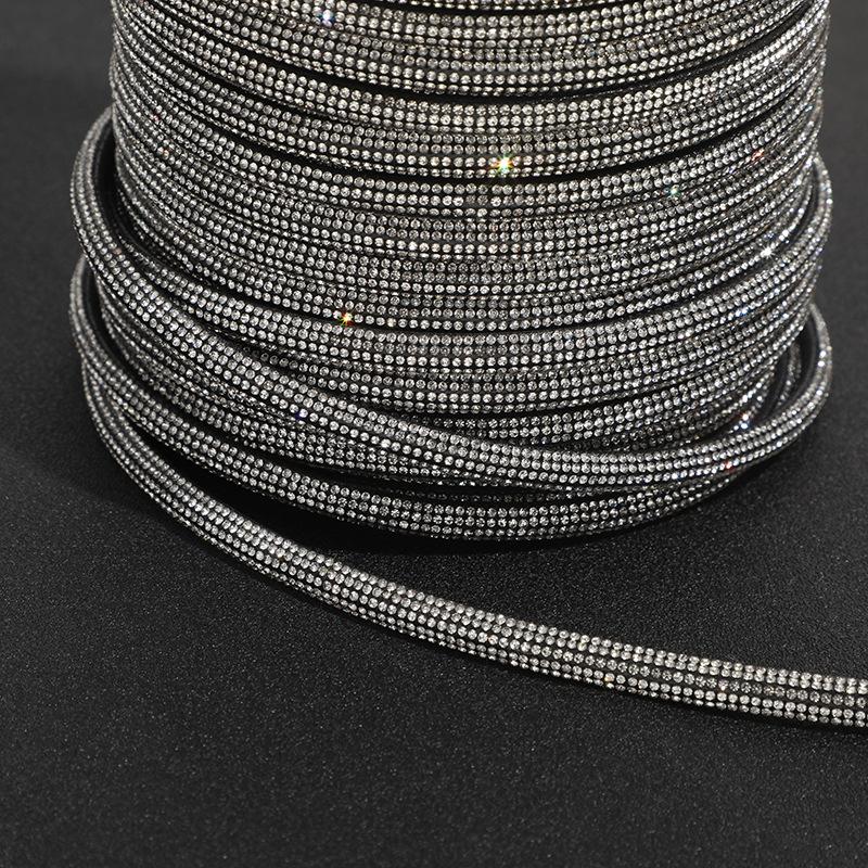 5/10yard Half Face Water Rhinestone Rope Blingbling Crystal Drawstring Pipe DIY Sandal Shoe Hairband Mobile Phone Strap Material