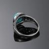 S925 Silver Oval Natural Turquoise Ring for Men and Women