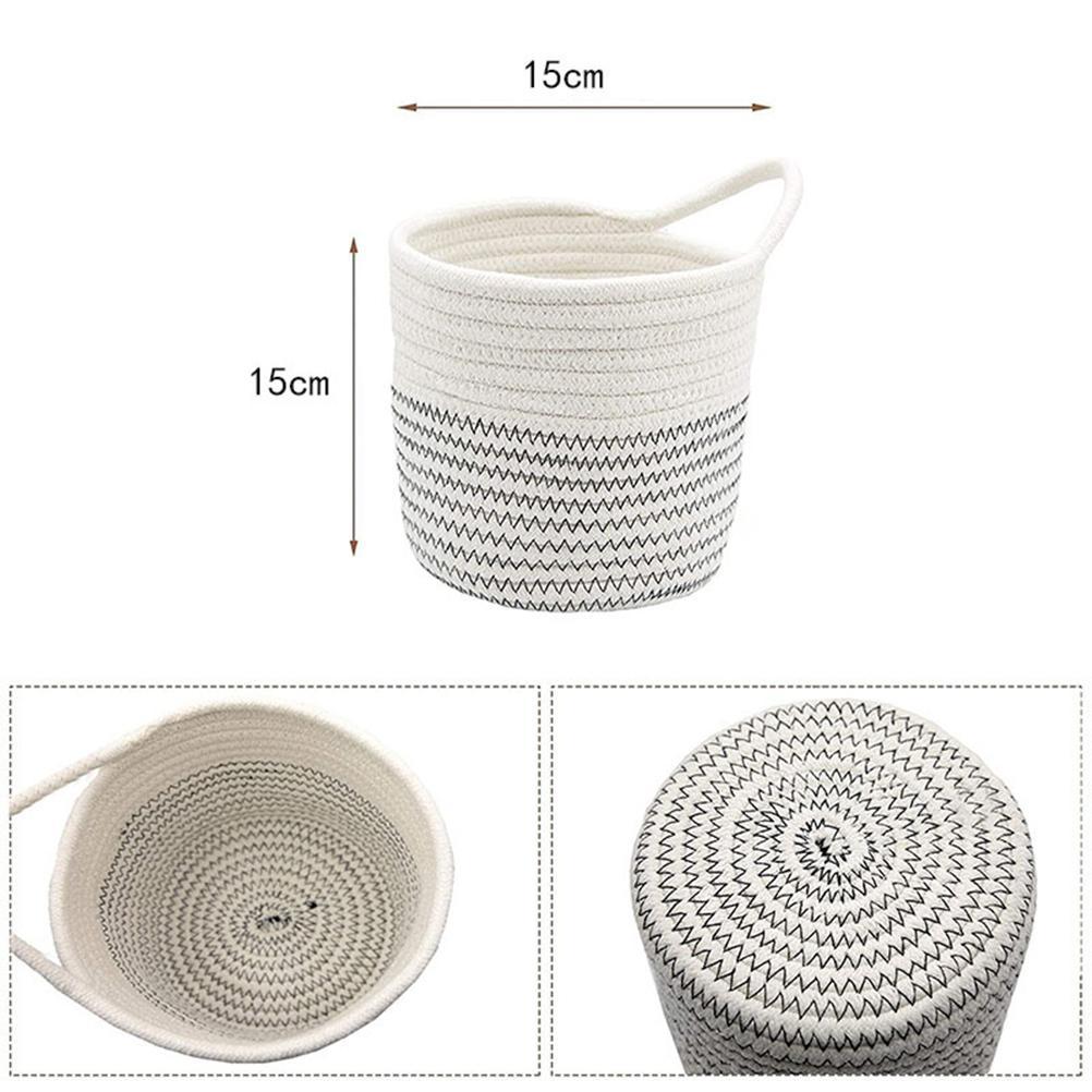 Cotton Rope Hanging Basket Storage Basket Flower Pot Hanging Basket Decorative Blanket Basket Living Room Laundry