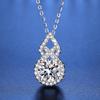 Elegant Moissanite and Zircon Gourd Necklace In S925 Sterling Silver