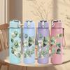 1PC Eucalyptus Leaf Botanical Print 750ml Color Plastic Sports Water Bottle Leakproof Flip Straw Lid Suitable for Sports Office Home Use