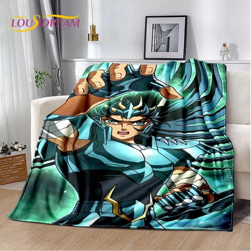 Cartoon Saint Seiya Retro Anime HD Blanket,Soft Throw Blanket for Home Bedroom Bed Sofa Picnic Travel Office Cover Blanket Kids