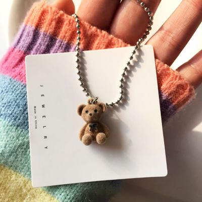 Bärenkette, Weibliche Hip-Hop-Schlüsselbeinkette, personalisierte Teddybär-Pulloverkette