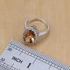 Silver 925 Bridal Jewelry Champagne Zircon Jewelry Sets For Women Earrings/Pendant/Necklace/Rings/Bracelet