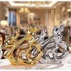 Moderne Schlichte Ornamente Galvanisierte Keramik Gold und Silber Handwerksornamente Heim Wohnzimmer Büro Dekoration Dekoration