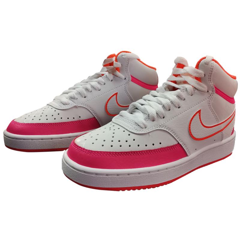 Nike Court Vision Mid Shoes For White/Pink Women's  DD8494-181