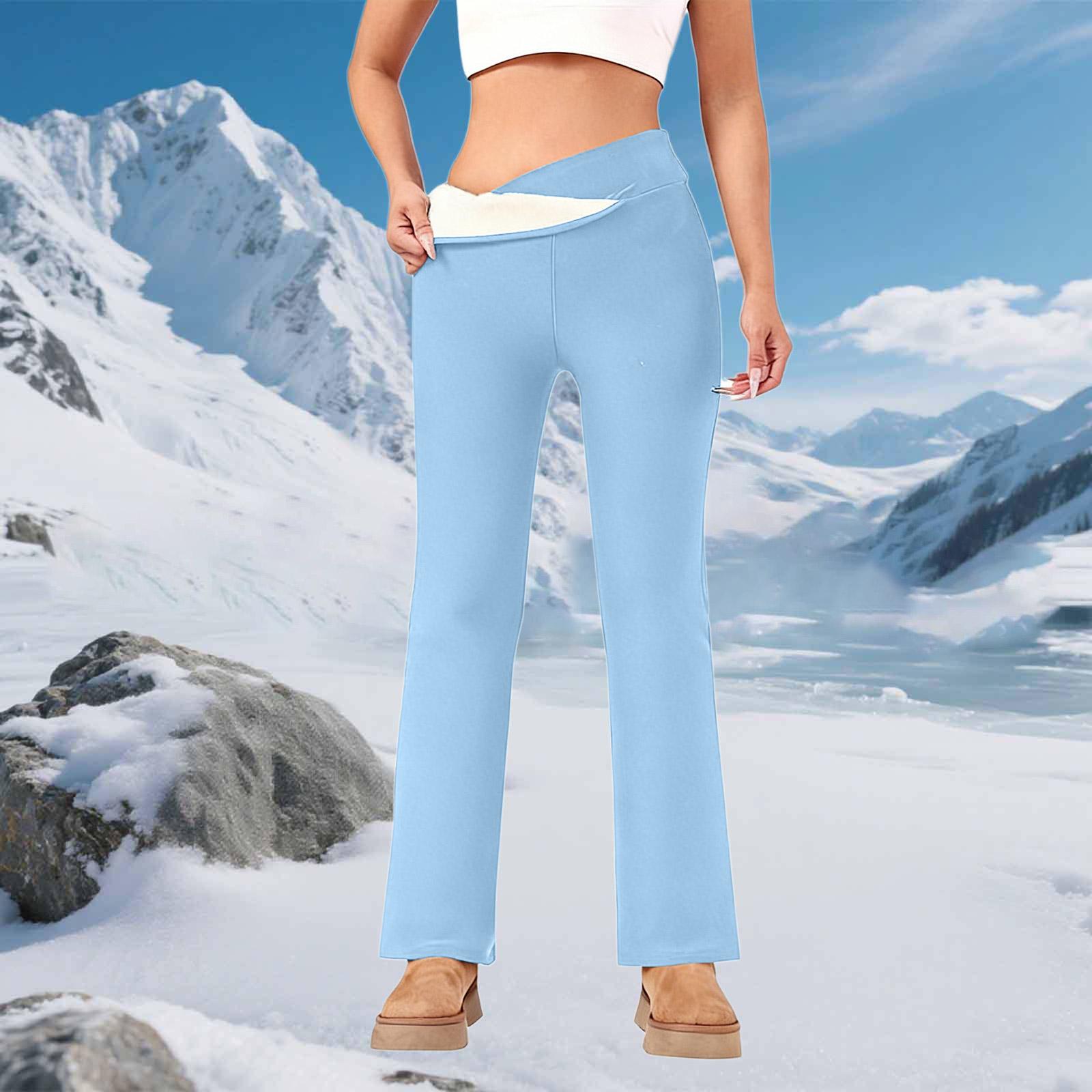 

Women s Fashionable Casual Solid Color Composite Fleece-lined Leggings L