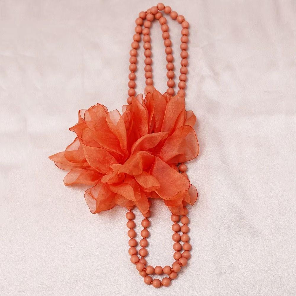 Handcrafted Glass Beads Big Flower Necklace Flower Designing Waist Chain  Everyday Outfits