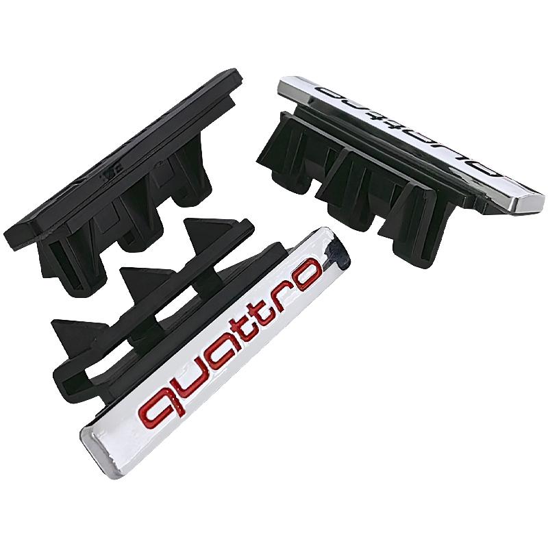 3d ABS Chrome Black Logo Quattro Emblem Car Front Grill Badge For 9s Q5 Accessoriess9