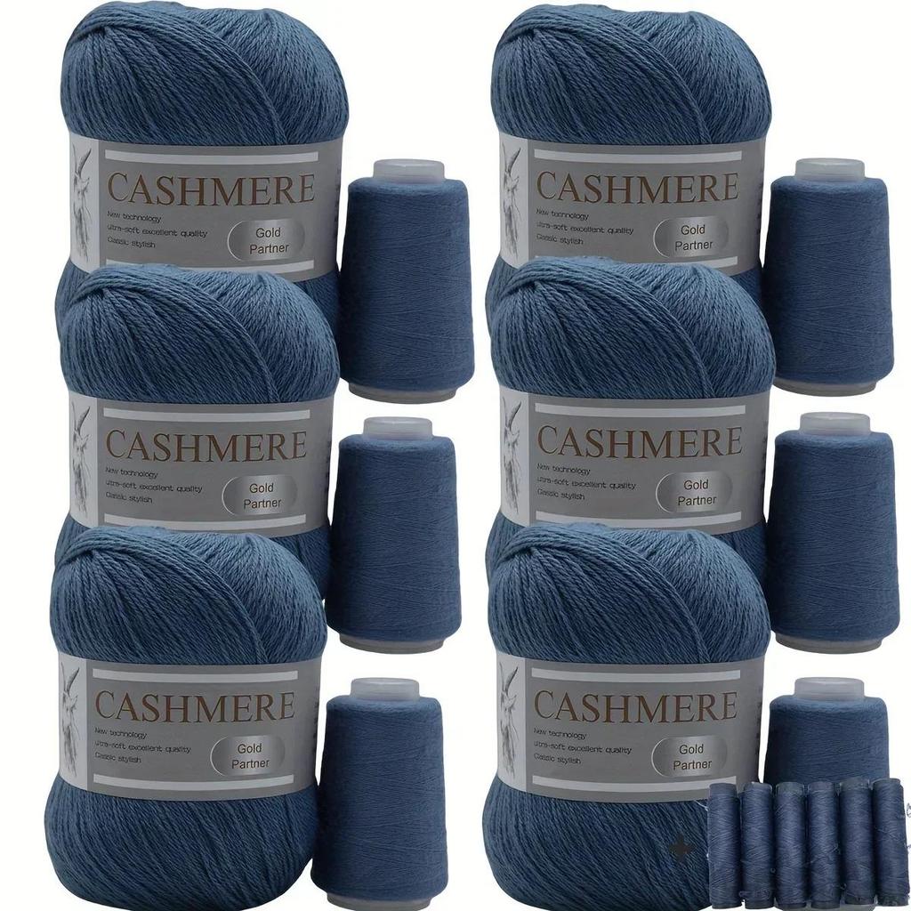 6 Pcs Cashmere Blend Yarn Worsted Weight Bundle for Coats Machine Washable Ultra Soft Knitting Crochet Yarn DIY Crafts