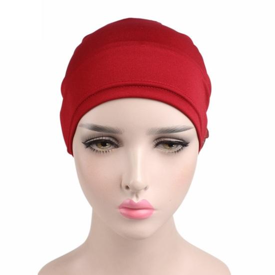 Pălărie cu turban cu decor exagerat de flori pentru femei, cu capotă elastică, de culoare solidă, pălărie pulover, moale, respirabilă, îmbrăcăminte de stradă
