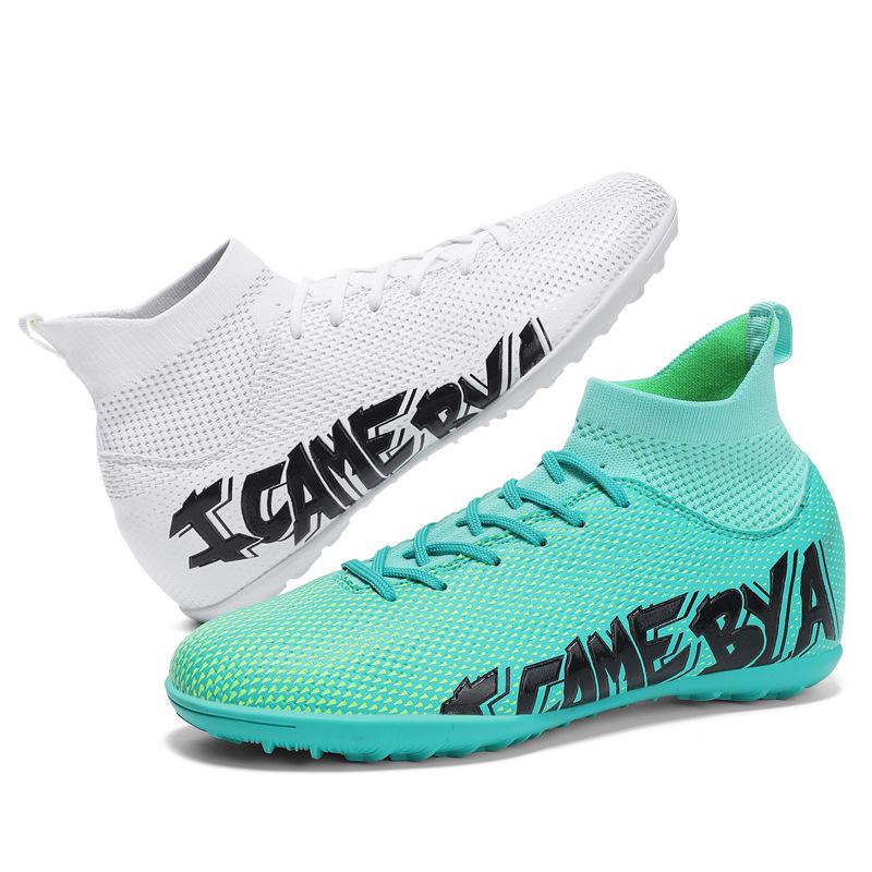 

Новые детские футбольные бутсы Mandarin Duck с высоким верхом для подростков и взрослых, длинные сломанные ногти, тренировочные кроссовки для помещений с искусственным газоном 45