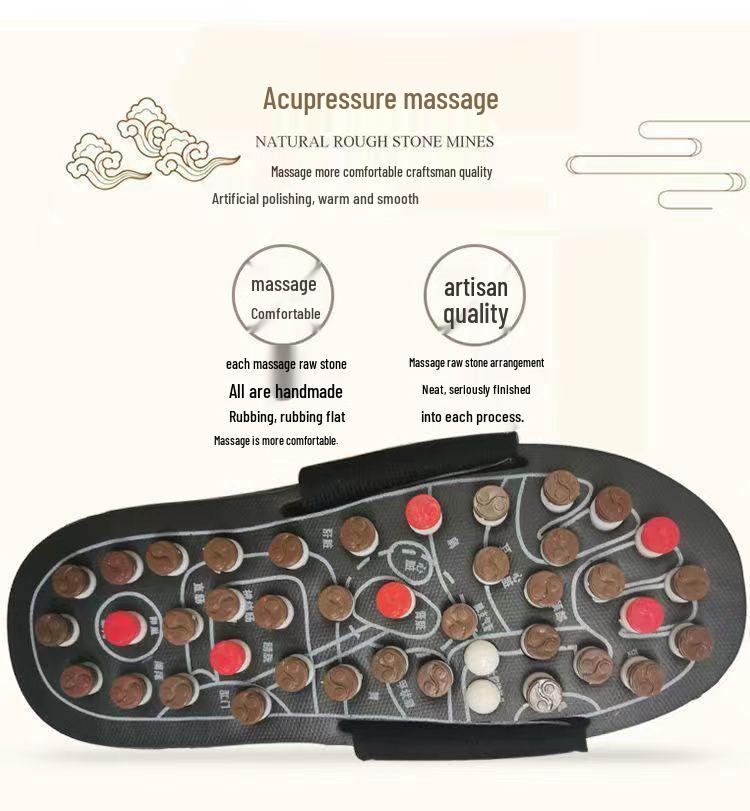 Acupressure Pebble Foot Massage Slippers for Men & Women, Non-Slip Indoor Shoes, Summer Use