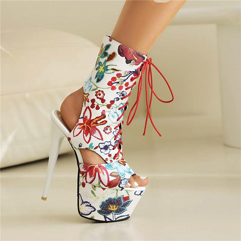 Women's High-heeled Sandals Spring and Summer Sexy European and American Style Waterproof Table Stiletto Large Size Roman Sandals
