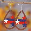 1 Pair Hollow Drop Earrings for Women, Fourth of July Independence Day Earrings, American Flag Stars Stripes Design Hook Earrings