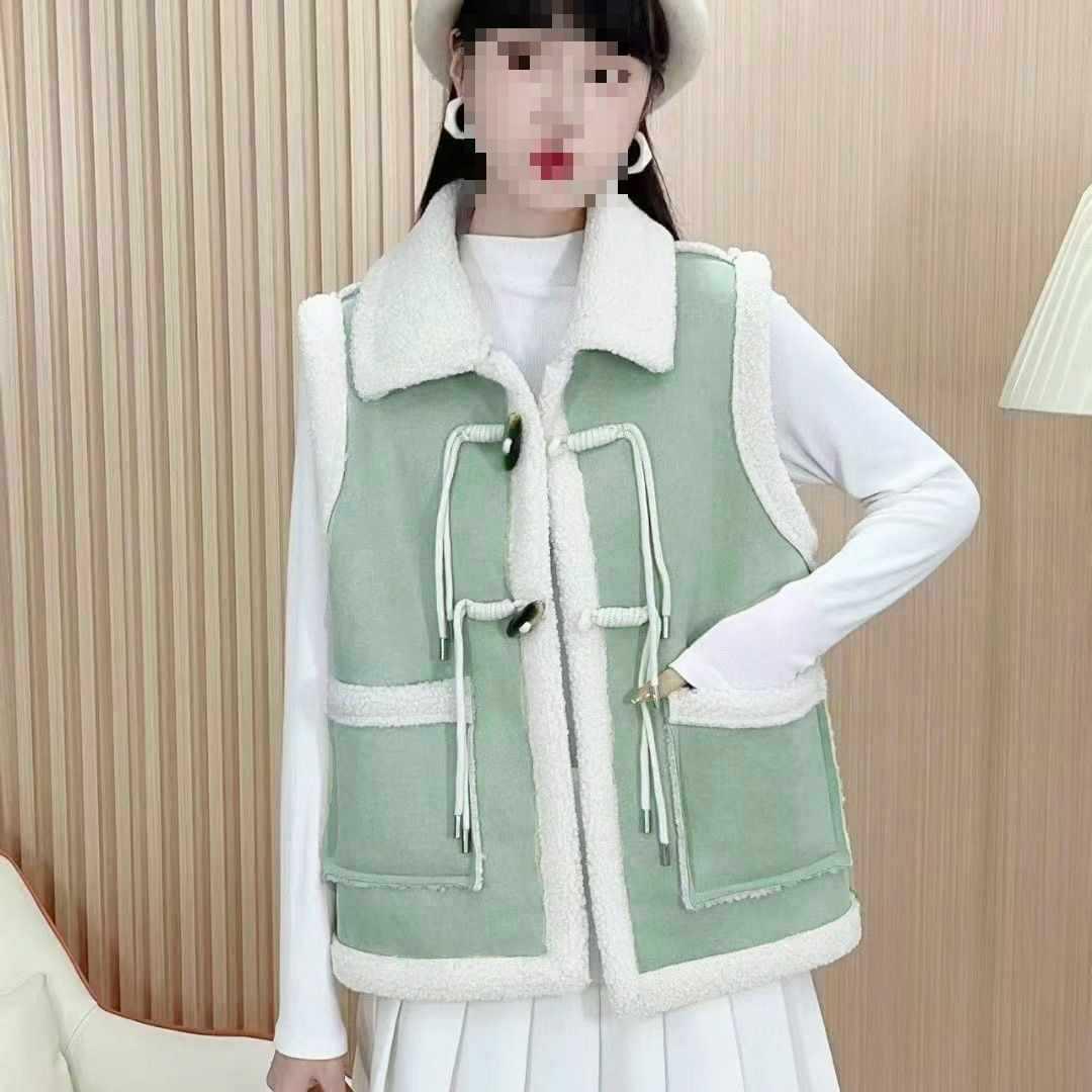 

Women s French Style Sleeveless Plus Velvet Thickened Autumn/Winter Petite Vest Cape M