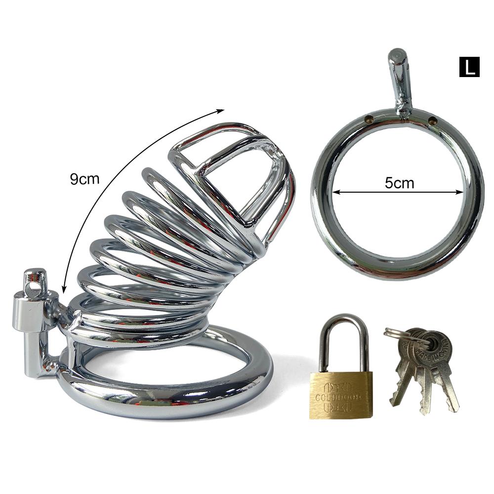 Male Chastity Device Stainless Steel Cock Cage Hollow Breathable Penis Sleeve Erotic Urethral Lock Ring Adult Sex Toys for Men
