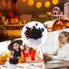 Svart Blombukett med trävas Halloweenblomma Trälåda Halloweenblomsterarrangemang Gotiska Hem Skrivbordsdekorationer