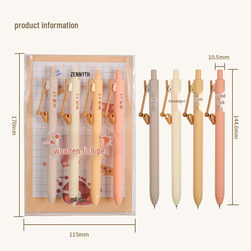 

Дерев яна кулькова ручка Zanshi для зняття стресу - Емоційно стабільна, ідеально підходить для студентів, чорна пензлева ручка 0,5 мм для іспитів Standard - 0.5mm